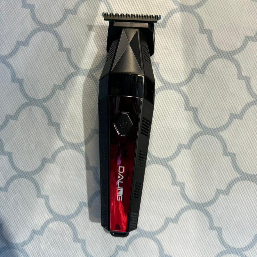 Hair trimmer on a patterned surface